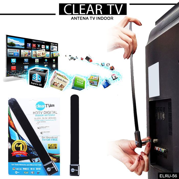 CLEAR TV antena indoor simple antena FULL HD TV ELRU-56