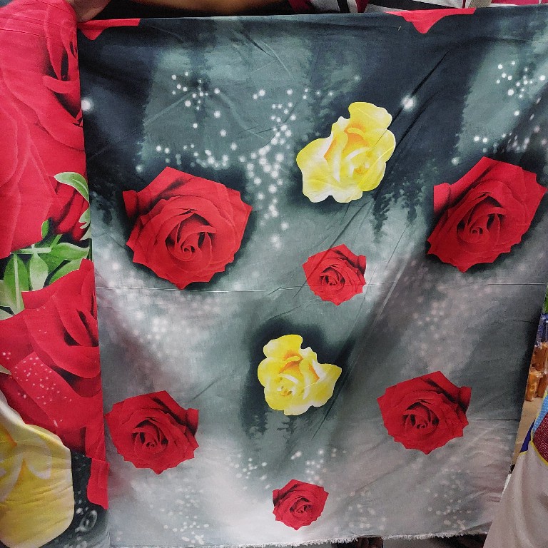 Bahan Kain Sprei Meteran Katun Microtex Disperse Motif Bunga