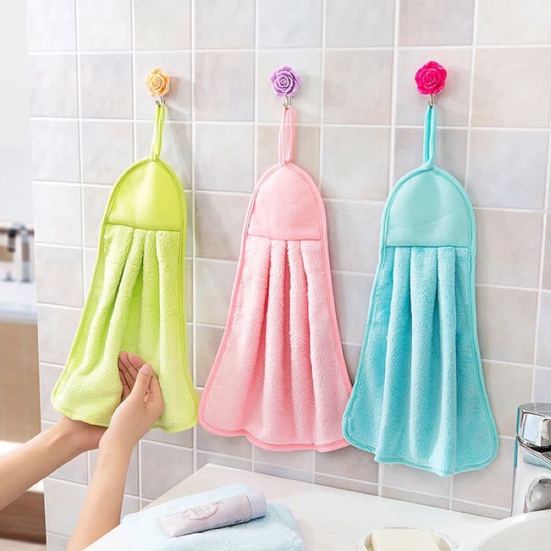 Kain Lap tangan/Handuk Polos gantung/Wastafel dish Hand Towel Coral/kain lap warna polos