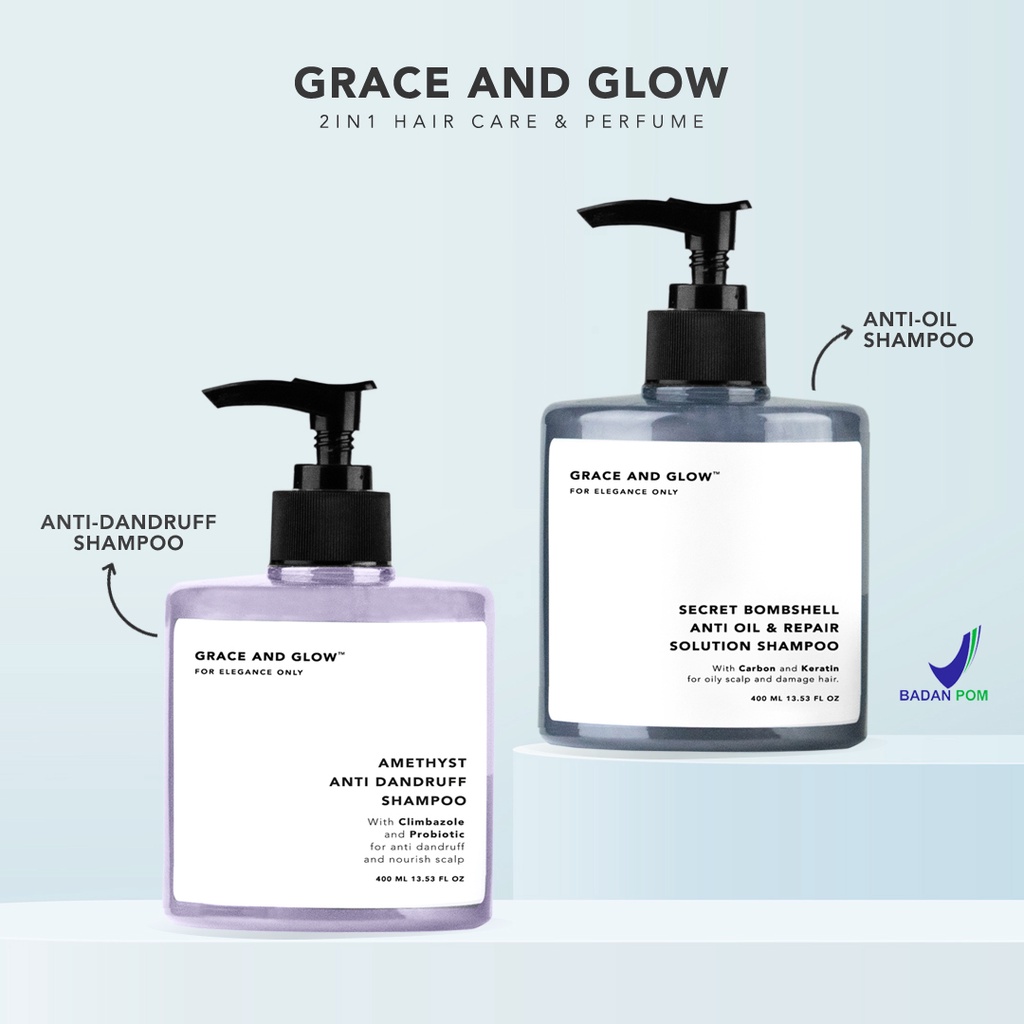 Grace &amp; Glow Secret Bombshell Anti Oil and Repair Solution Shampoo With Carbon and Keratin