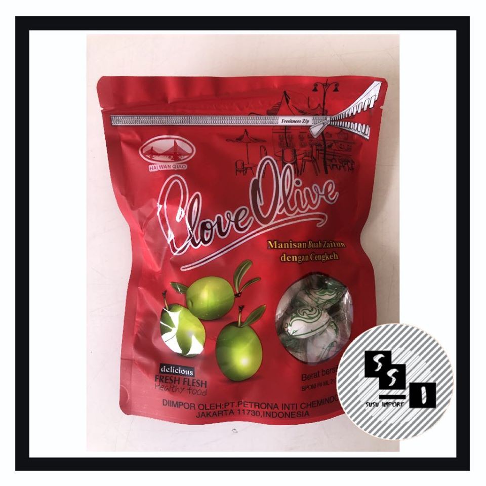 

Clove Olive / Manisan Buah Zaitun Dengen Cengkeh / manisan Kana 380grm