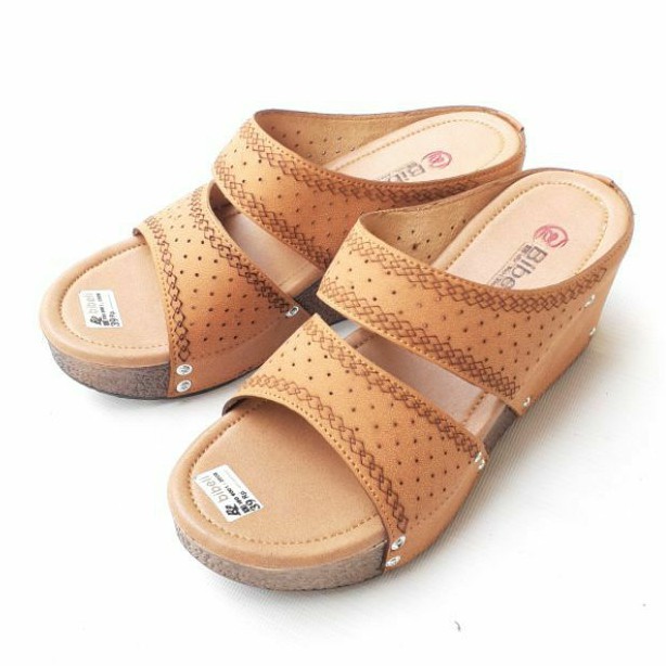 sandal wanita Bibeli Callina | sandal wedges tinggi 7cm | sandal hak tinggi