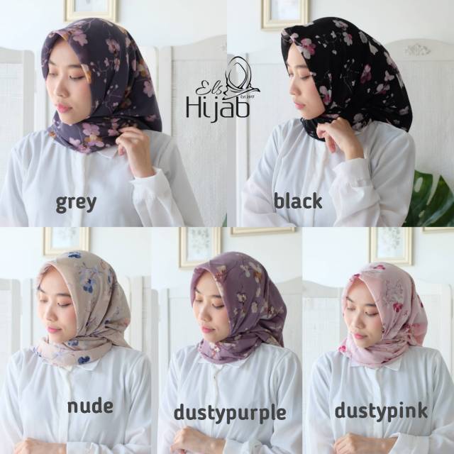 Square Sakuraa / Segiempat Viney Premium / Jilbab Viney Metalic