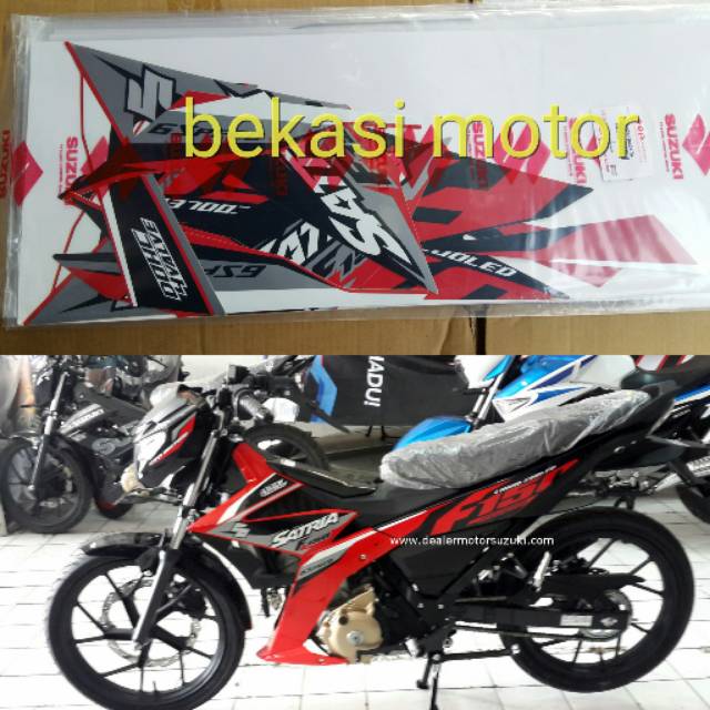 striping sticker suzuki satria fu f1 fi original hitam merah