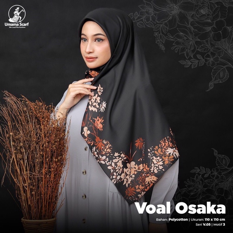 (BISA COD) Hijab Segiempat Basic Voal Osaka Motif Kerudung Segiempat Original by Umama Termurah dan Terlaris Nayla Hija'b