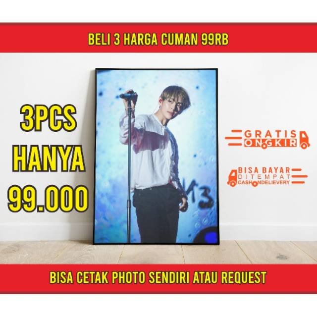 CUSTOM Poster Kayu Walldecor Hiasan Dinding Foto/KPOP/JPOP/Anime Untuk Hadiah Souvenir 30cm x 40cm