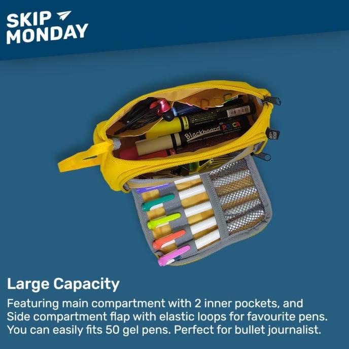 

hanya disini] Skip Monday Max Capacity Pencil Case - Kotak Tempat Pensil Alat Tulis