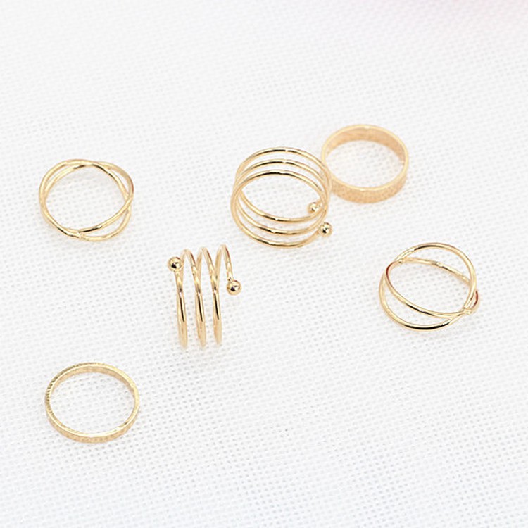 6PCS/SET Cincin Korea fashion kepribadian wanita ring