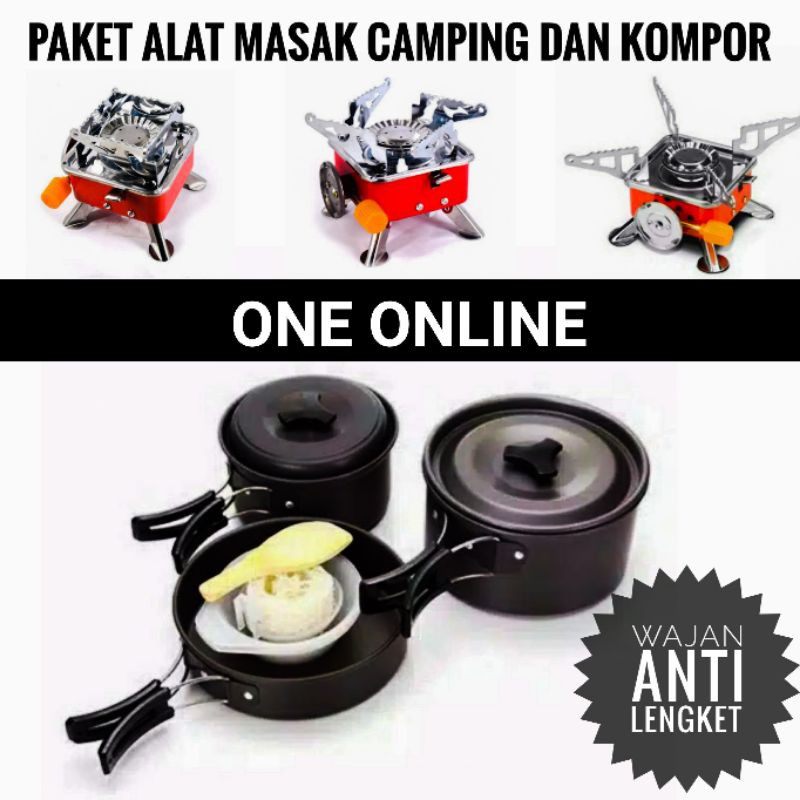 Paket Wajan Kompor &amp; Cooking Set DS300 &amp; kompor portabel kotak stove