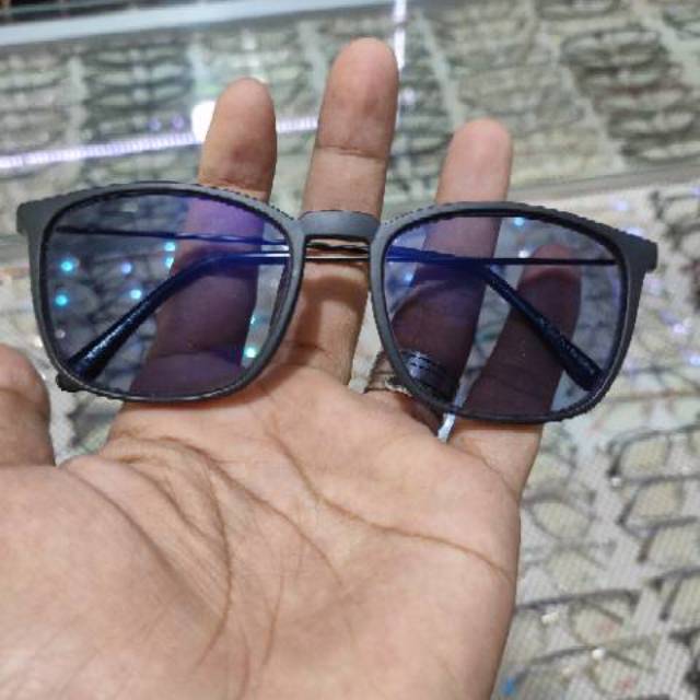 Kacamata Minus Pria Wanita Photocromic Anti Radiasi  Komputer Blueray Frame Kotak Gagang Tipis Korea