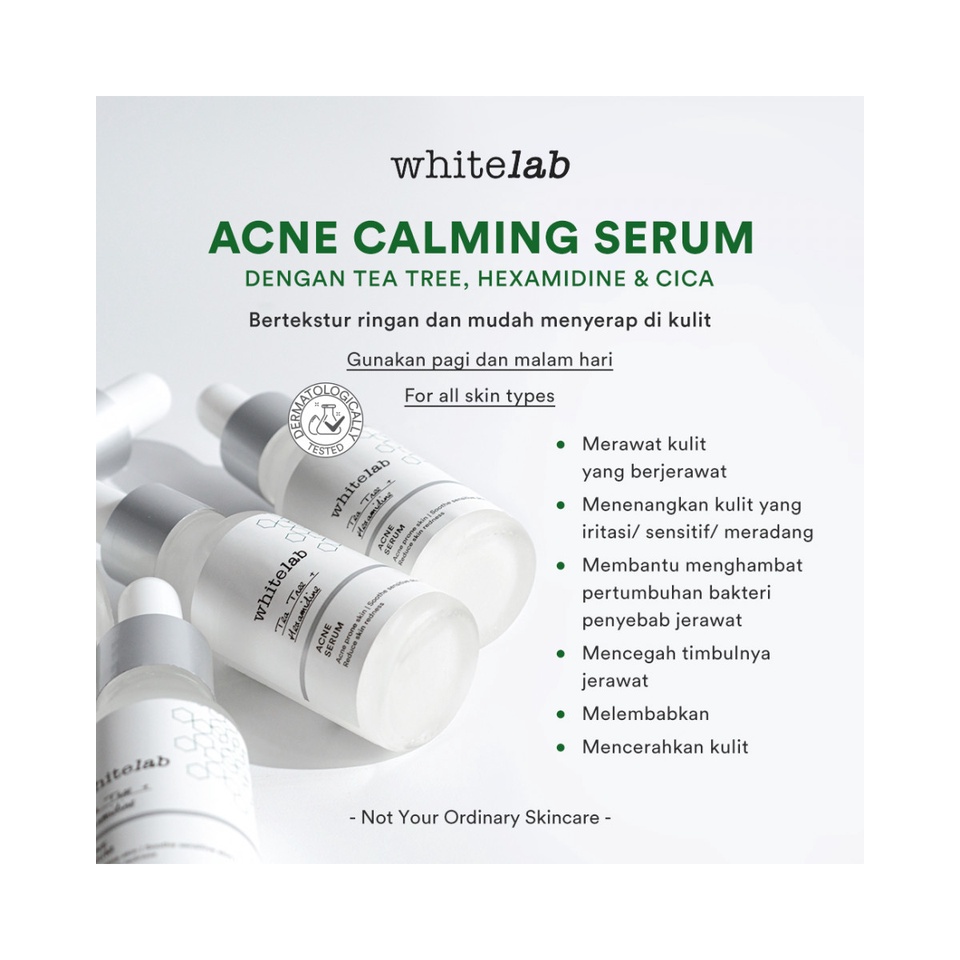 [COD] WHITELAB ACNE CALMING SERUM TEA TREE HEXAMIDINE &amp; CICA UNTUK WAJAH BERJERAWAT I 20ML ORI BPOM