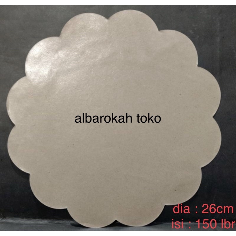 Kertas nasi bulat D:26cm / kertas nasi bunga isi 150lbr / kertas alas piring rotan / alas piring