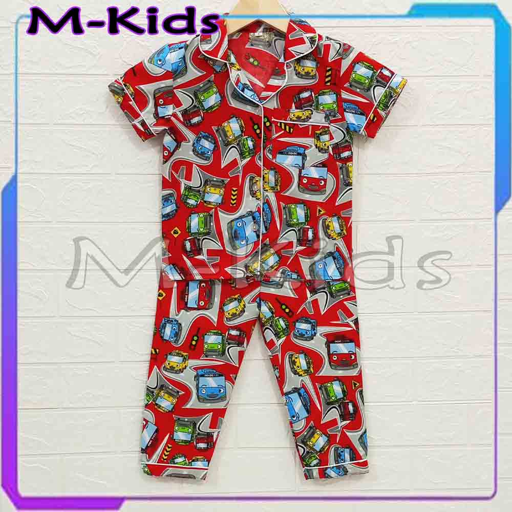 MKids88 - Baju Tidur Setelan PIYAMA Anak Katun CP Motif Tayo