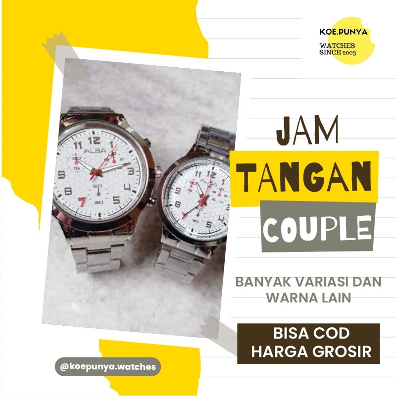 Jam Tangan Pasangan Couple Rantai Silver
