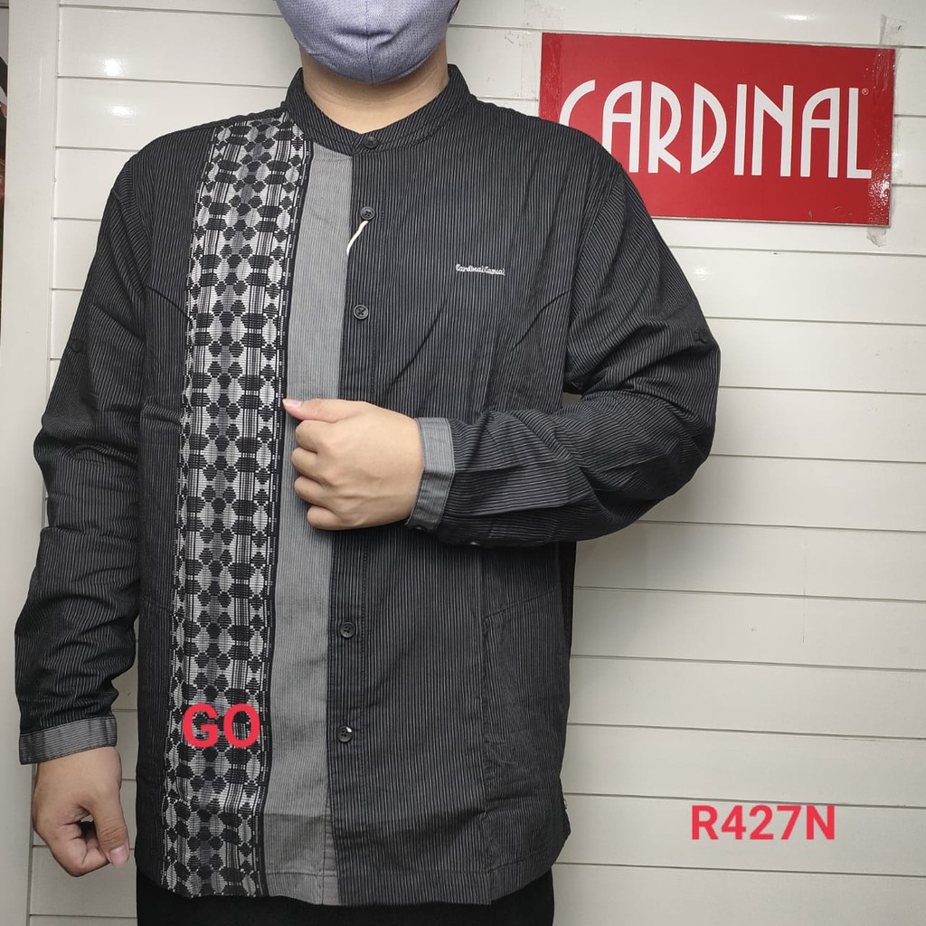 gof CARDINAL FORMAL Kemeja Koko Reguler Baju Muslim Pria Lengan Panjang