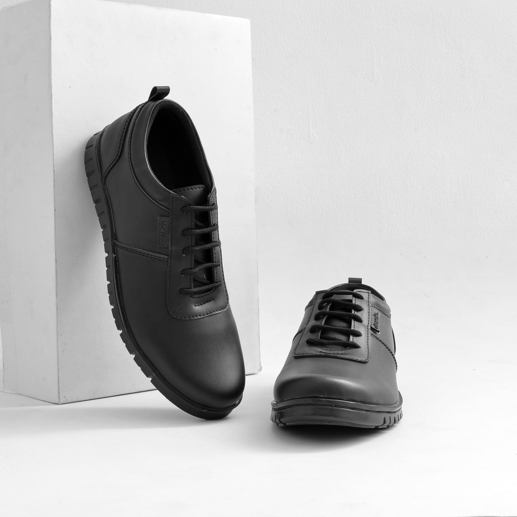 Sepatu Pantofel Pria Casual d098 Hitam Sol Karet Tpr Pantofel Hitam Pria Oxford