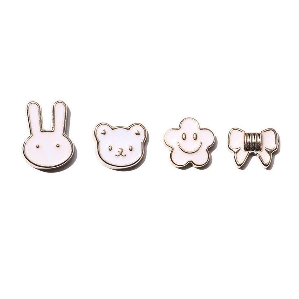 Augustina Nail Art Alloy Perhiasan Gaya Korea Kelinci Beruang Smiley Bunga DIY Alat Nail Art