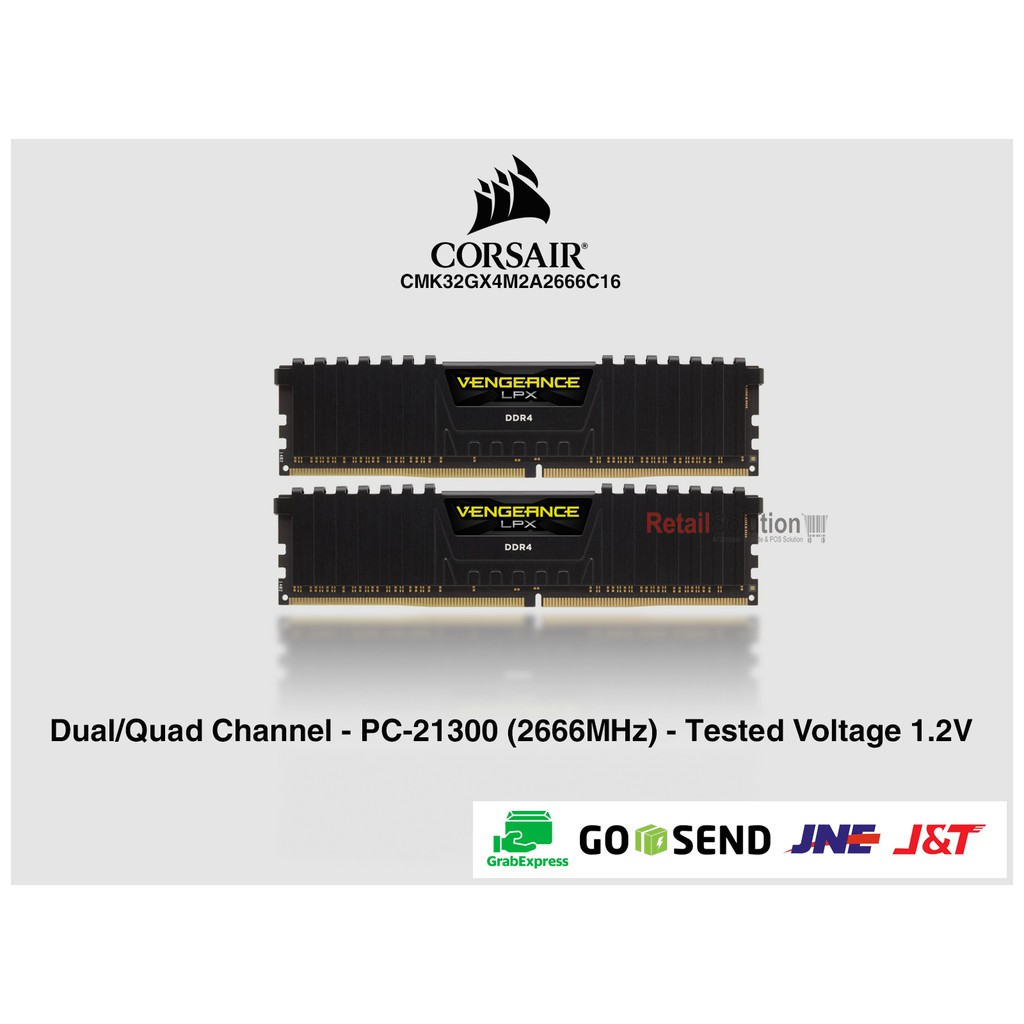 RAM Corsair Vengeance LPX 32GB DDR4 2666MHz - CMK32GX4M2A2666C16