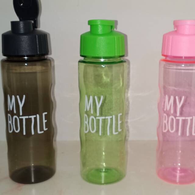 BELLA - NEW BOTOL MINUM MY BOTTLE TALI / SARUNG WARNA DENGAN TUTUP FLIP KLIK  TERBARU