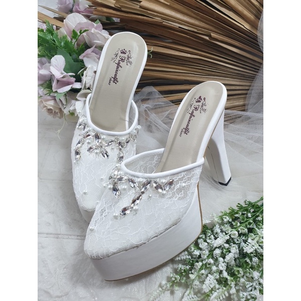 sepatu SExy putih diamont tinggi 12cm