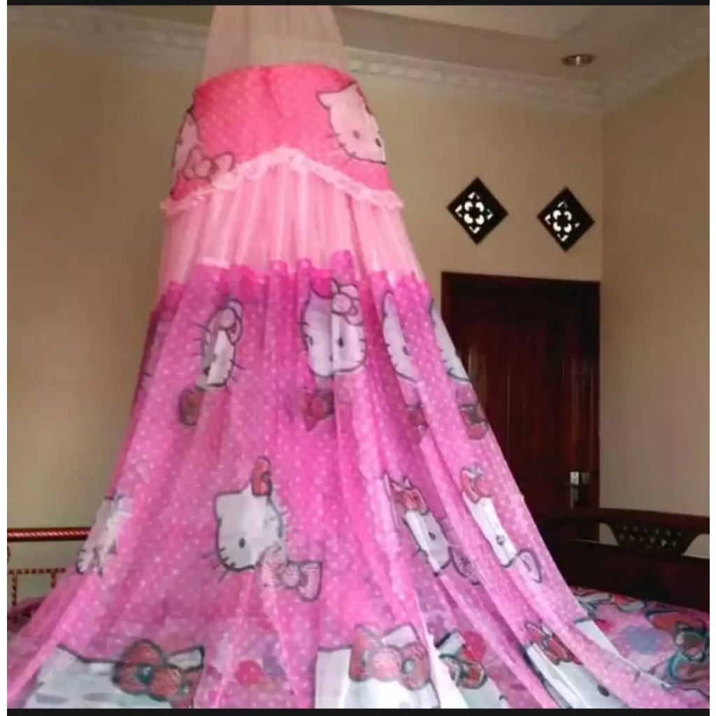 Kolambu gantung bulat anti nyamuk motif hello Kitty