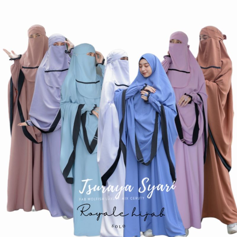 Tsuraya syari gamis khimar cadar bandana polos