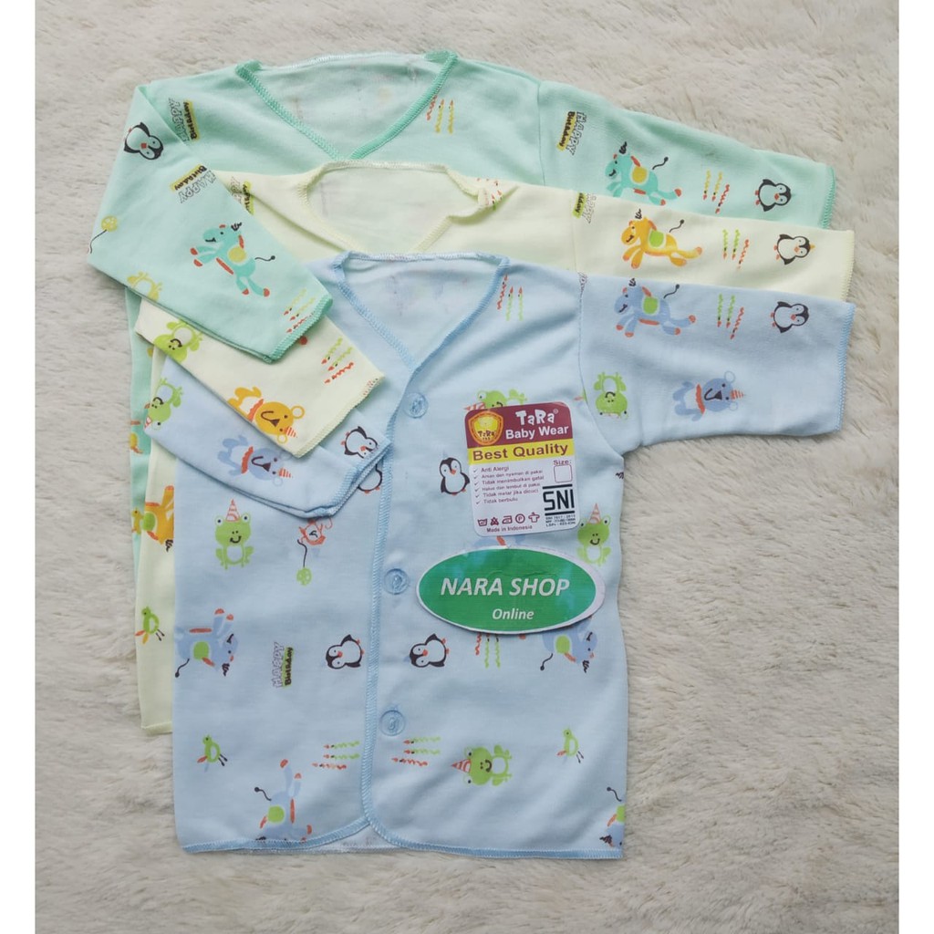 [6 Pcs]Baju Bayi TARA WARNA Lengan Pendek Dan Panjang Baby New Born | Tara Baju Bayi New Born | Tara