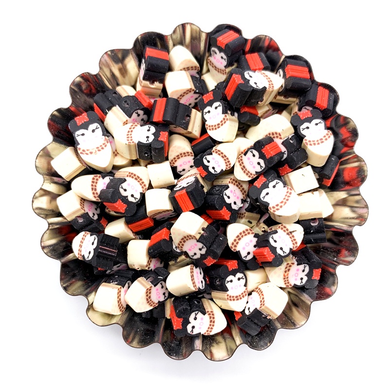 30pcs / lot Manik-Manik Polymer Clay Bentuk Es Krim 12mm Untuk Membuat Perhiasan DIY