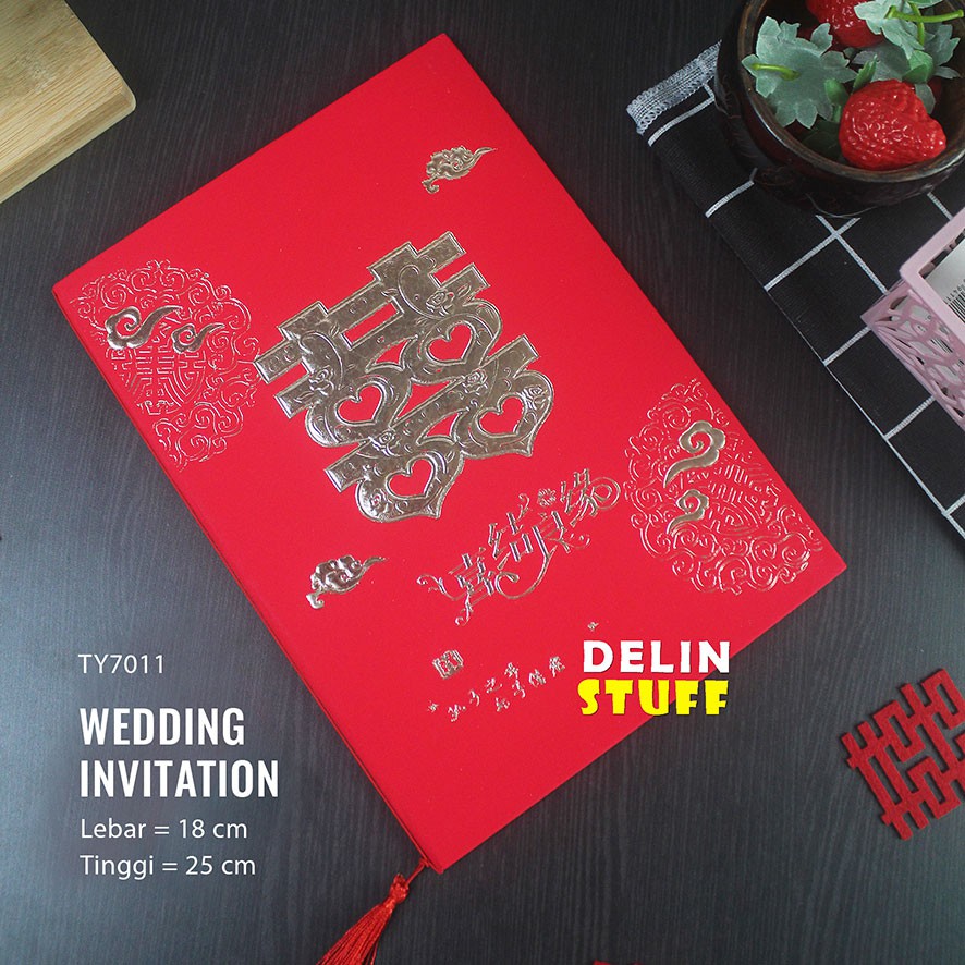 Jual Undangan Pernikahan Perkawinan Chinese Sangjit Shuang Xi / Wedding