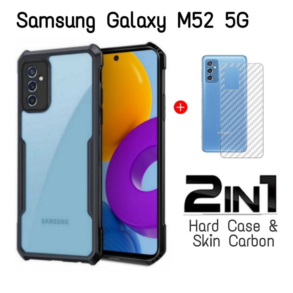 PROMO Case SAMSUNG GALAXY M52 5G Hard Case Fusion Armor Casing FREE Skin Carbon Handphone