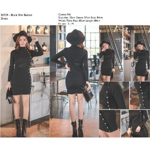 Terlaris  Sexy Slim MIni Dress Bodycon Lengan Panjang Hitam Import Murah