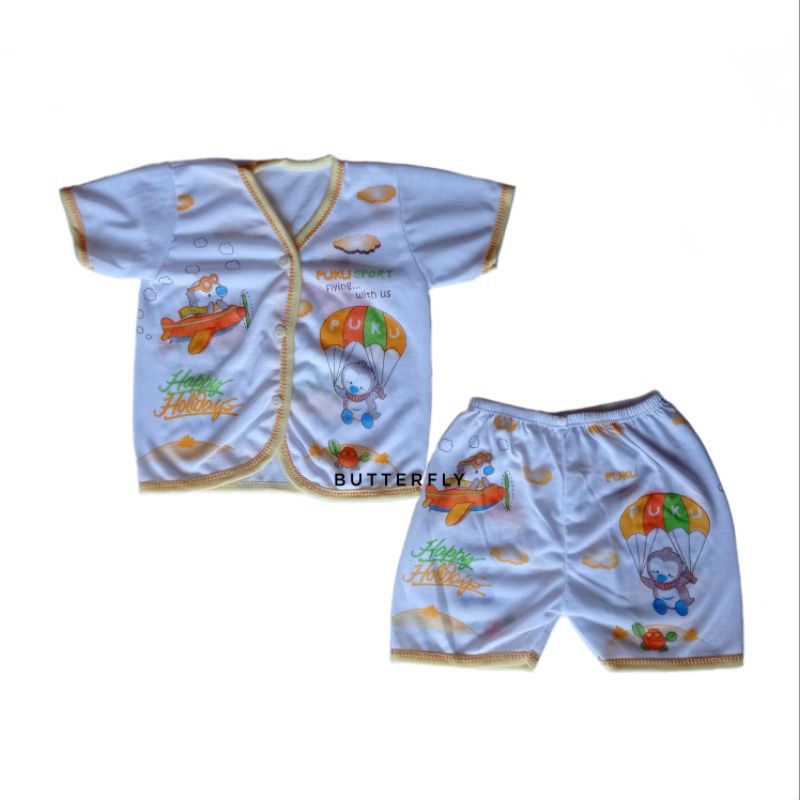 Baju Bayi Setelan Pendek Putih