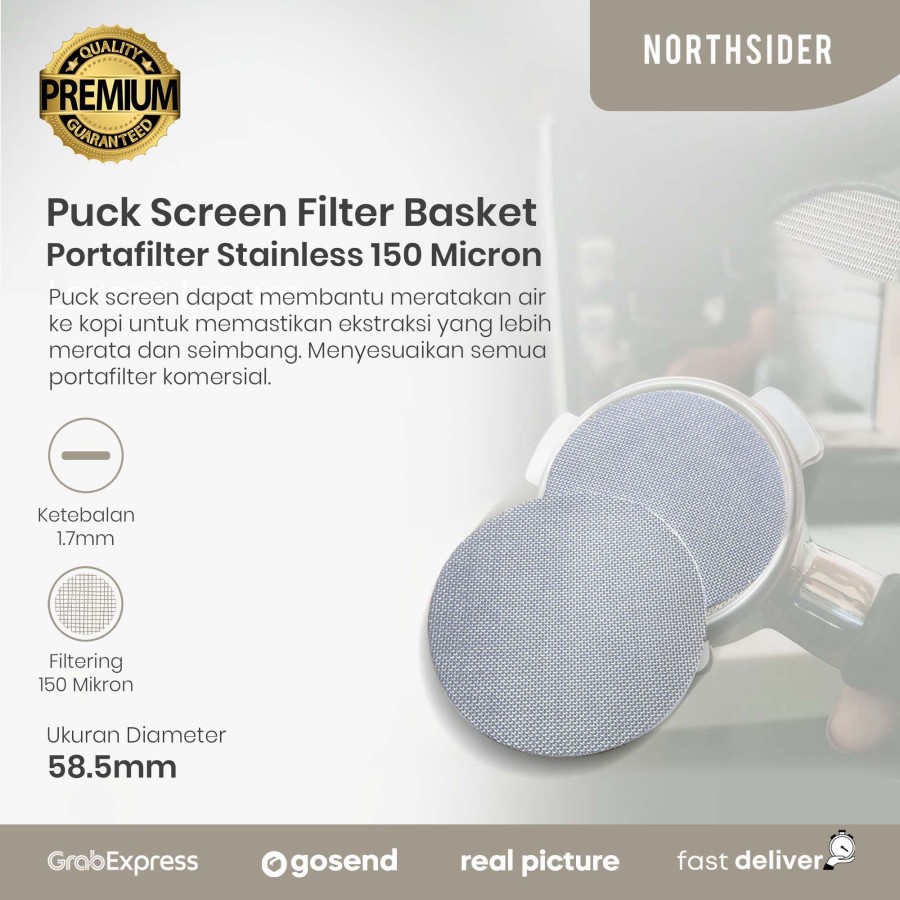 PUCK SCREEN 150 MICRON 58.5mm | FILTER BASKET PORTAFILTER STAINLESS