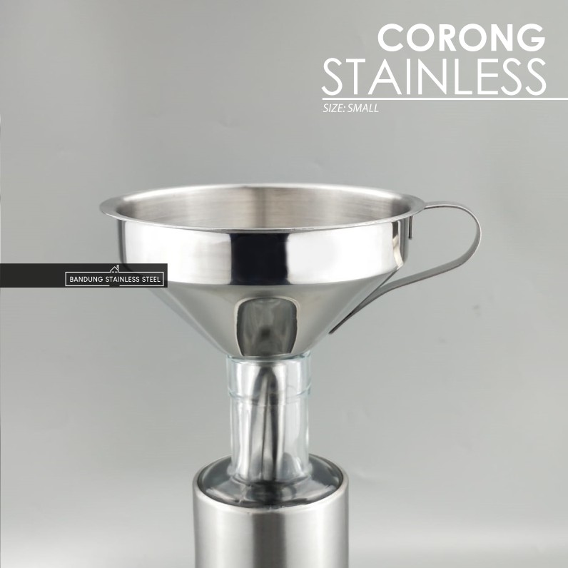 Corong Stainless dengan gagang serbaguna tuang minyak garam kecap jus pipa bentuk hati