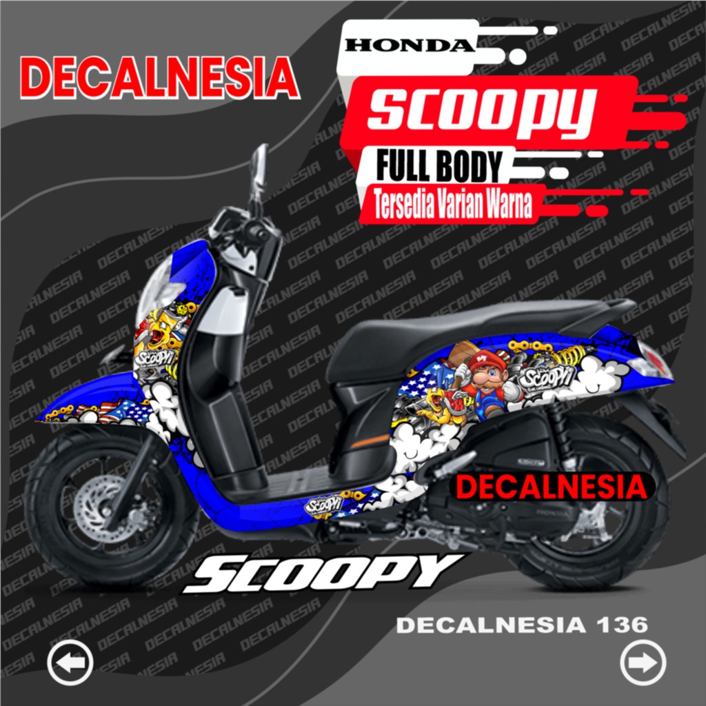 Decal Scoopy Modifikasi Variasi Racing Stiker Motor Scoopy - Sticker Scoopy 2017 2018 2019 2020