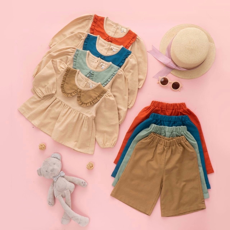 Nala Kulot Set Setelan Anak Perempuan Lengan Panjang Celana Kulot Girls Set Baju Pergi Baju Muslim