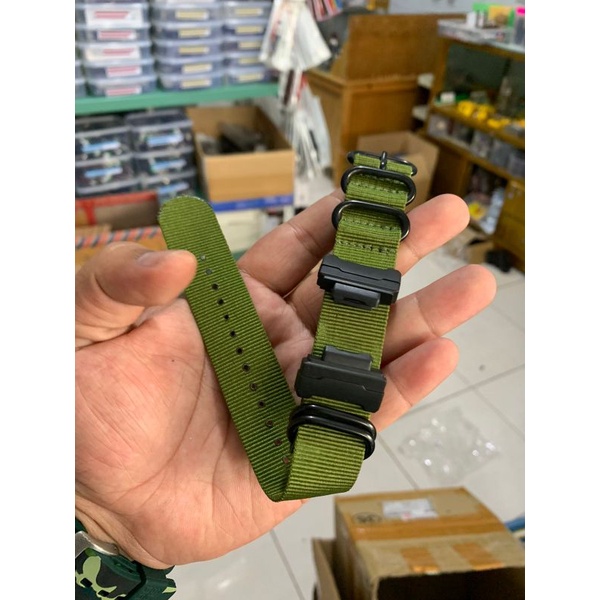 Strap Tali Jam Tangan G shock strap Nato zulu hijau 22mm