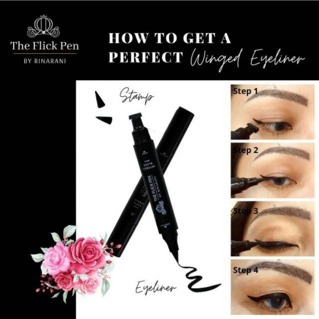 Eyeliner waterproof stamp double head douyin murah the flickpen