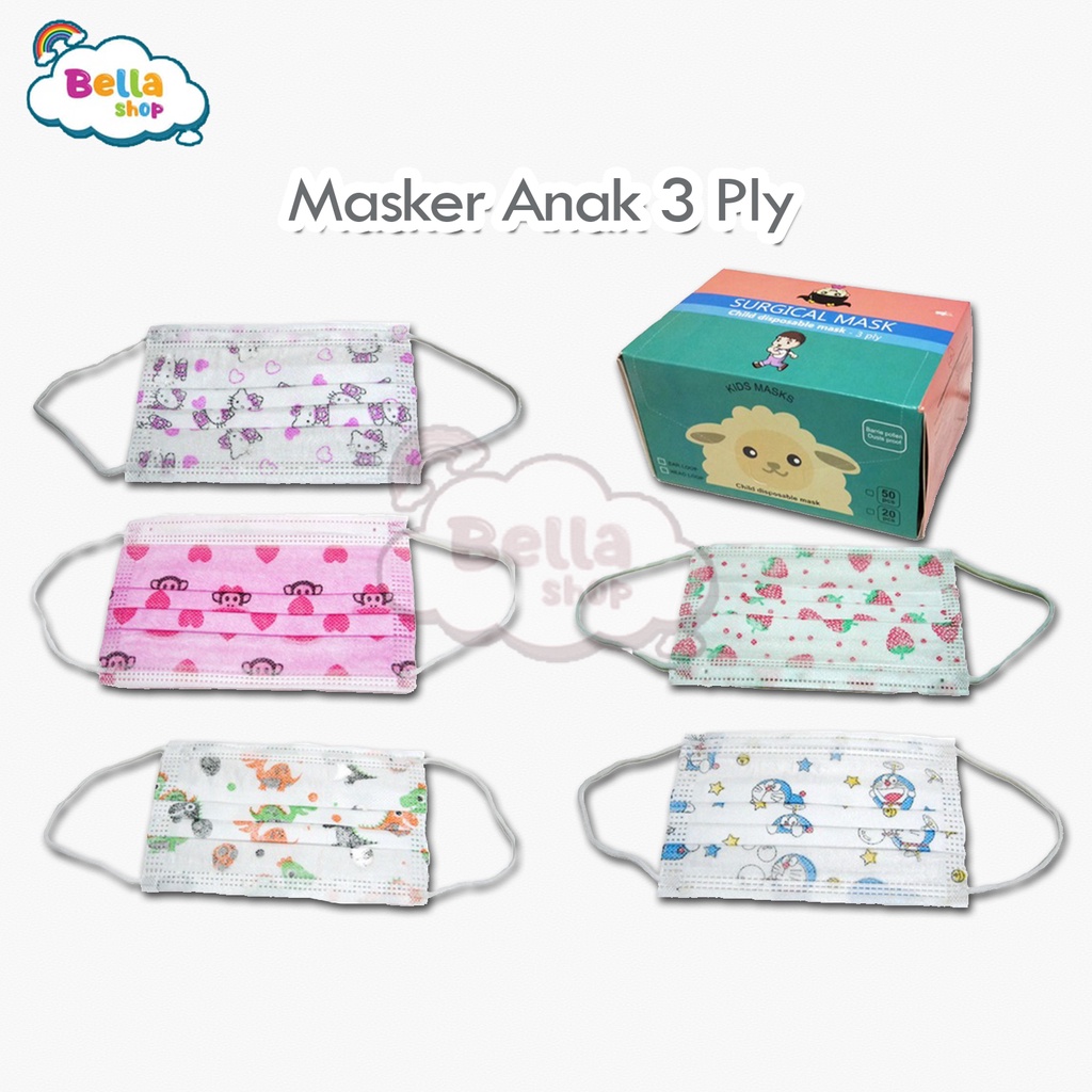 MASKER ANAK KARAKTER 3 PLY-BELLA SHOP