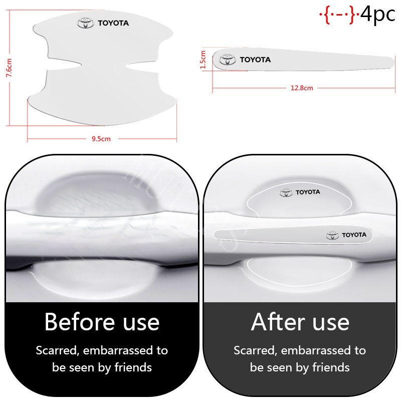 8pcs Stiker Pelindung Gagang Pintu Mobil Transparan Anti Gores Untuk Toyota Calya Razie Yaris Wish Corolla Cross Avanza Rush Kijiang Innova