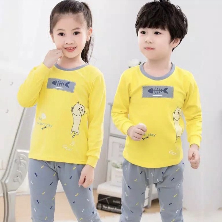 BAJU PIYAMA ANAK UNISEX 7THN KAOS LENGAN CELANA PANJANG SET NEW ARRIVAL