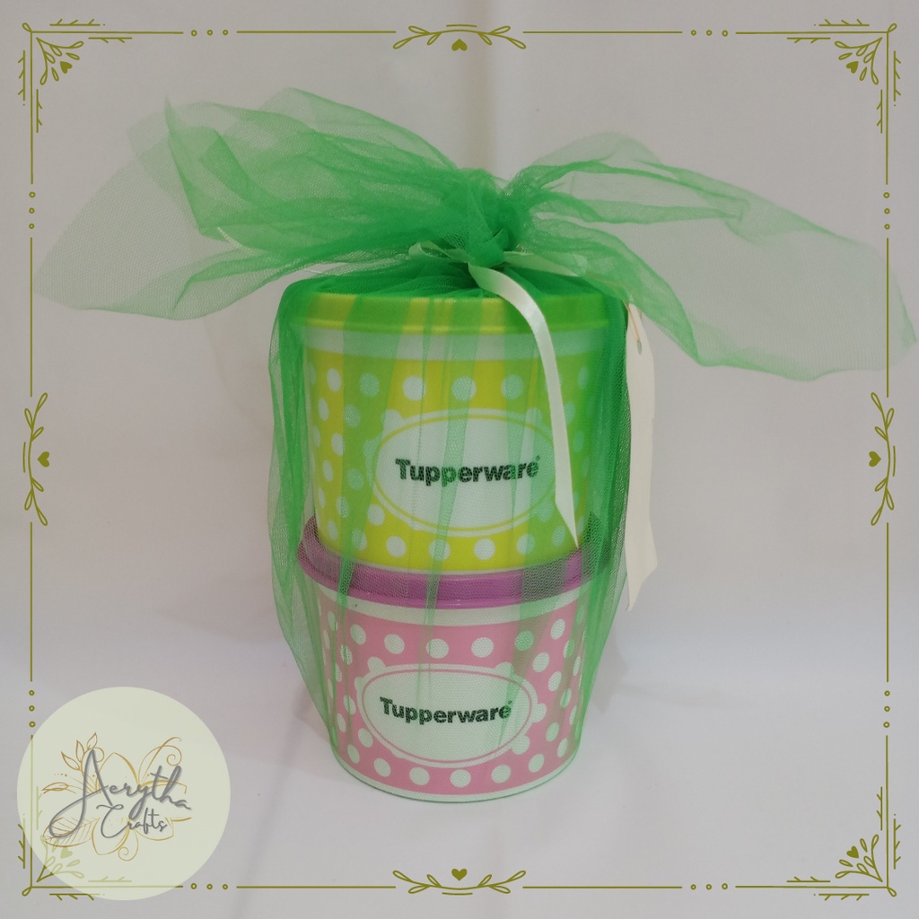 Tupperware Compact Canister Polkadot - Toples Tupperware