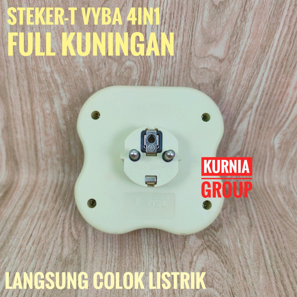 TOP STEKER T 4 in 1 VYBA STOP KONTAK 4-1 ARDE BAHAN KUNINGAN STEKER T MULTI SOCKET CABANG 4 MANTAPPP