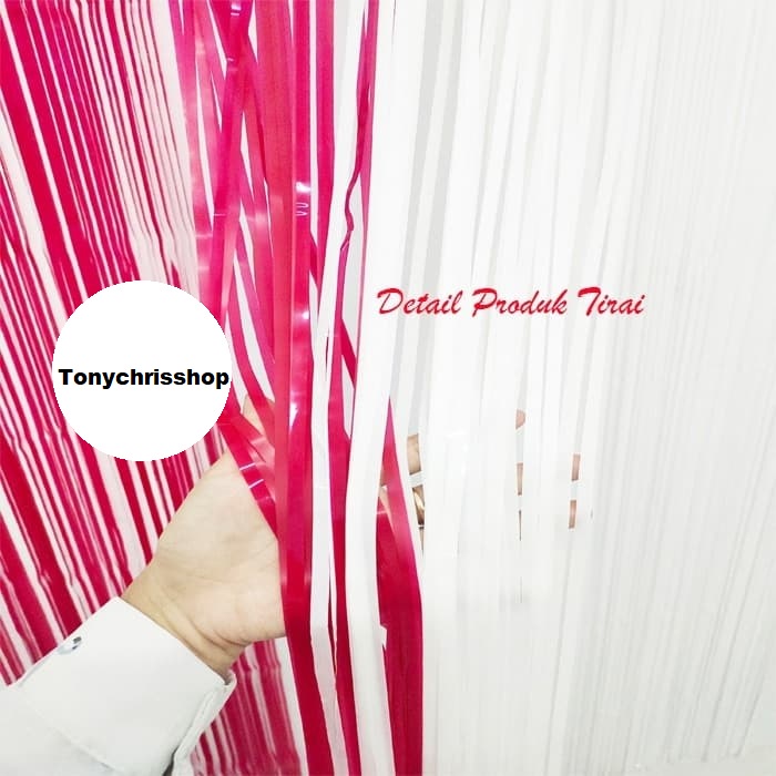 Tirai Foil Merah Putih / Back Drop Rumbai / Hiasan 17 Agustus