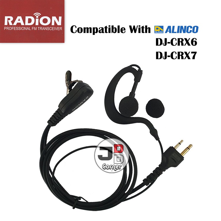 Handsfree / Earphone / Earset For HT Alinco DJ-CRX7 Dengan PTT DJCRX7 DJ CRX7 ORI Radion