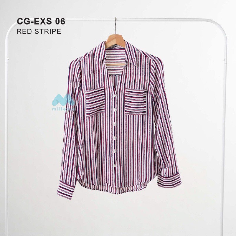 Kemeja Wanita- Portofino Vneck Double Pocket [CG-EXS 06]-8