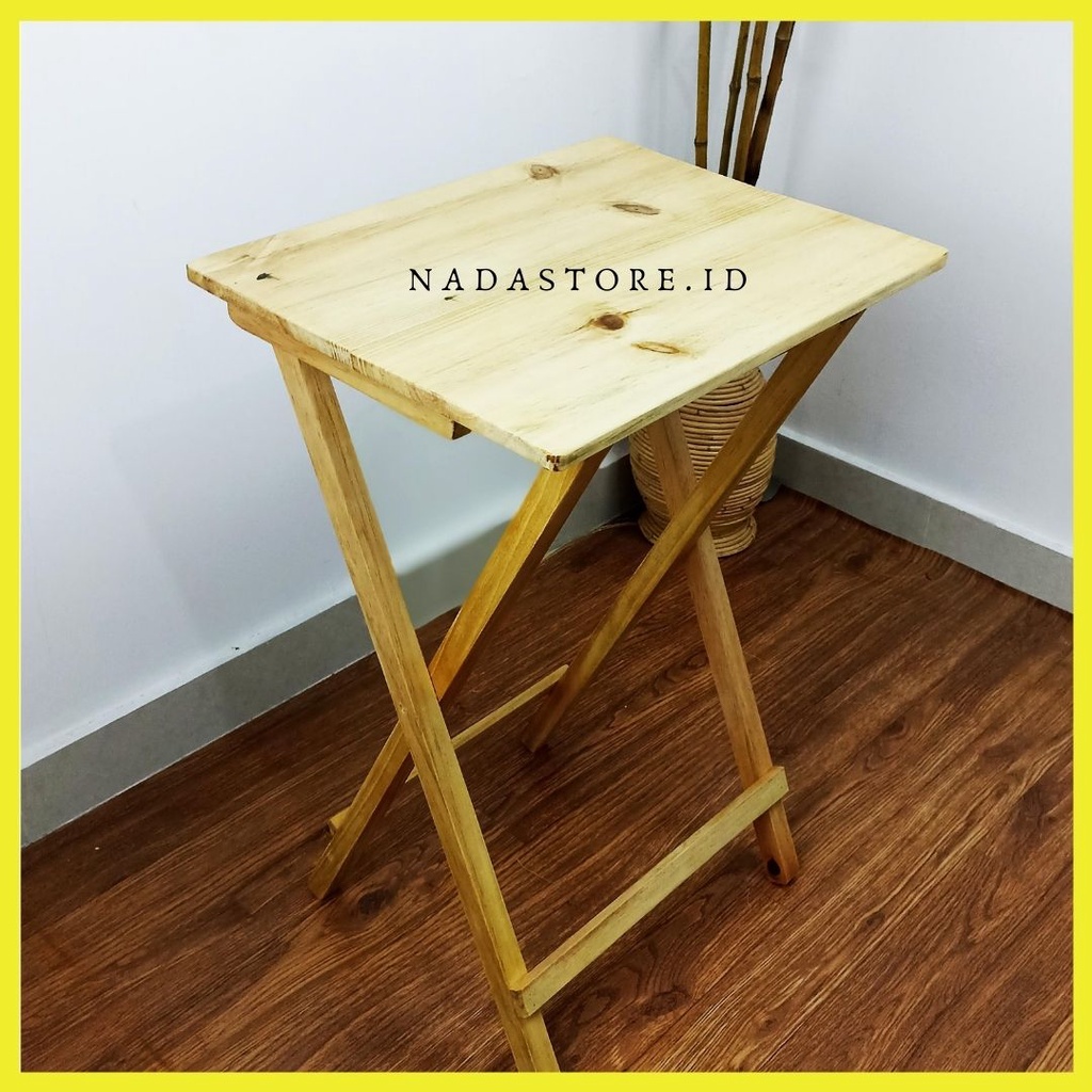 Nadastore - Folding / Adjustable table Pine Wood Table / Meja lipat Jati Belanda Tinggi 70 Lebar 48 cm