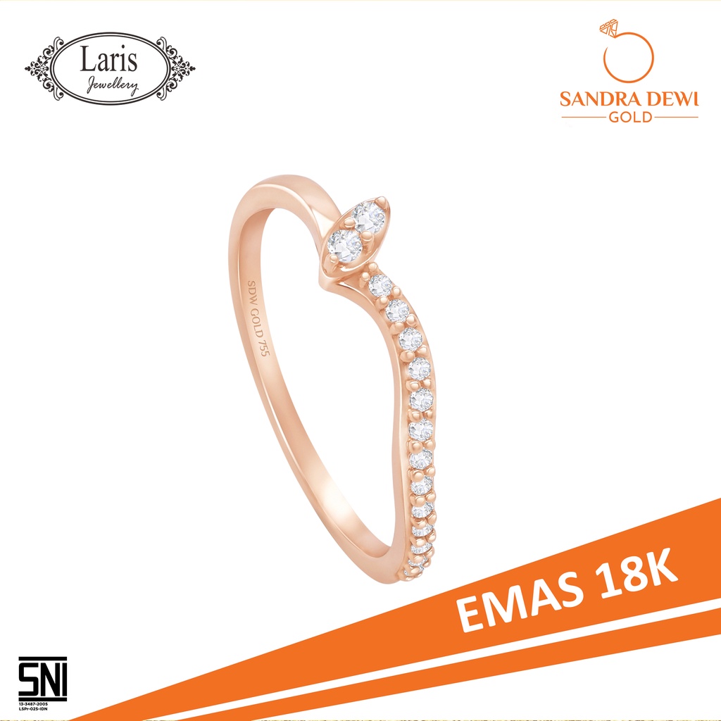 Cincin Flower Scarlet Sandra Dewi Gold 18K