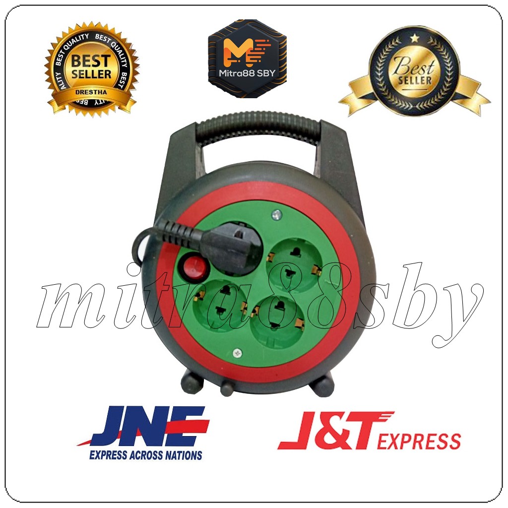 Mitra88sby Kabel Roll 10m Colokan Listrik Rol Kabel REDTOP 10M plus switch