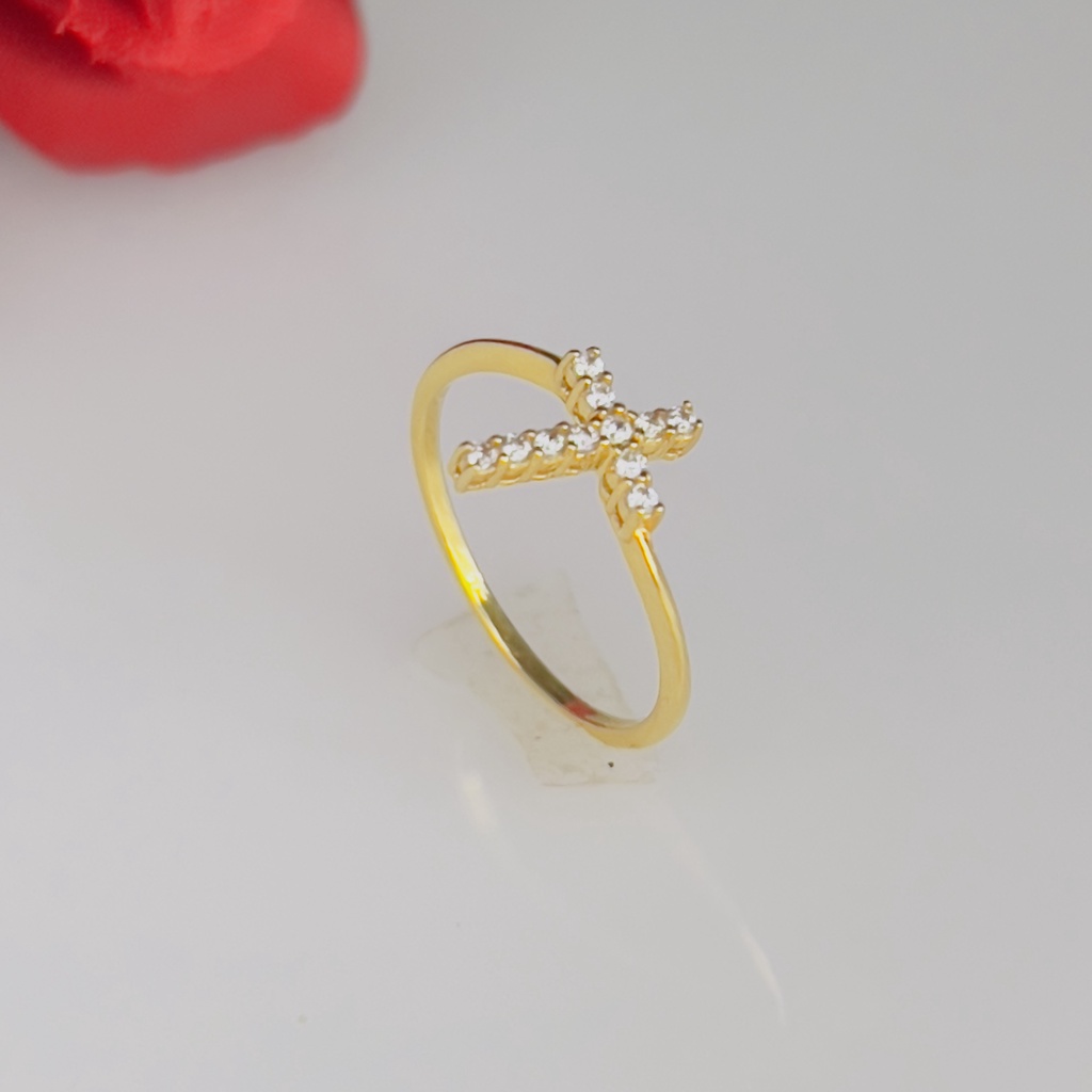 Cincin Emas Salib 875% 20K - Berat 1,72gram Size 16